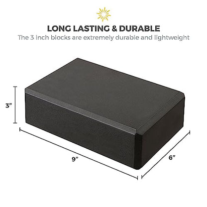 3" Yoga Block, 10 Pack Bulk EVA Foam Yoga Blocks, Firm and Supportive Yoga Brick, Balance Foam for Stretching, Pilates, and Workout, 3" x 6" x 9"