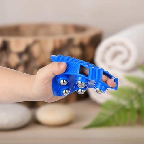 Handheld Massage Roller Ball Glove - Manual Lymphatic Massager Cellulite Remover - 360° Rolling Metal Balls Body Massager Tool for Neck Back Leg Circulation Pain Relief