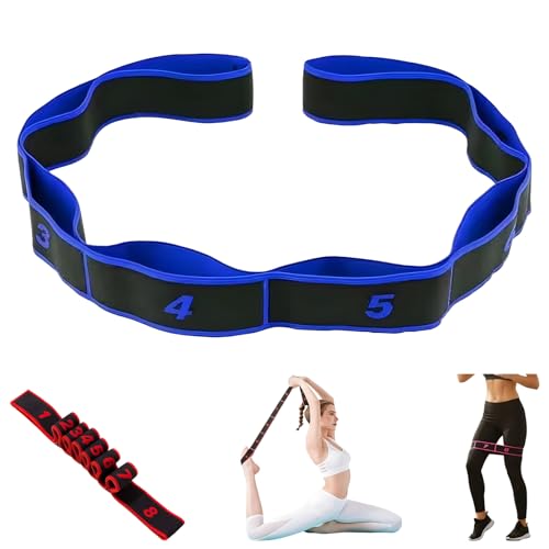 Fitness Resistance Band for Stretching and Yoga, Stretch Strap, Elastic Yoga Stretching Strap, Multi-Loop for Physical Therapy, Pilates, Yoga, Dance & Gymnastics Exercise - color: Blue
