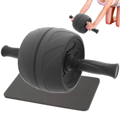 Ab Roller Wheel, Abdominal Workout, Extra Wide 5.5", Exercise Wheel, Home Gym Fitness Equipment, Core Strength, Muscle, Thick Knee Pad, Made In Taiwan Black