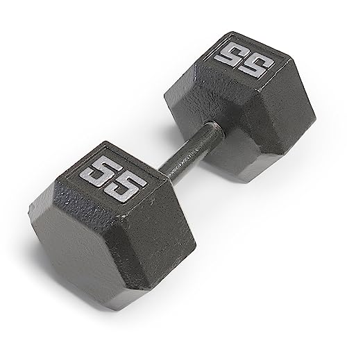 Marcy Cast Iron Hex Dumbbells Collection - Available size from 3-lb to 100-lb, SOLD INDIVIDUALLY - style: 55lbs