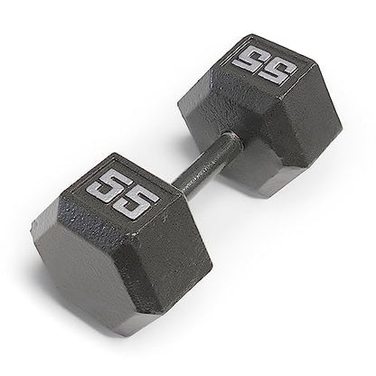 Marcy Cast Iron Hex Dumbbells Collection - Available size from 3-lb to 100-lb, SOLD INDIVIDUALLY - style: 55lbs