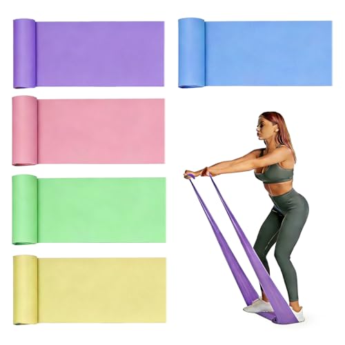 Resistance Bands Long Non-Latex Elastic Stretch Bands - color: 5 Colors-10lb, size: 6.5ft