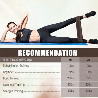 30 Pcs Resistance Bands Bulk Resistance Loop Elastic Exercise Bands Exercise Equipment for Women Men Home Pilates, Fitness, Gym, Yoga - color: Brown, style: 55-60 Lbs