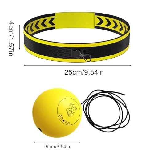 Reflex Ball Headband Multifunctional Fun Effective Reaction Training - color: Yellow ball