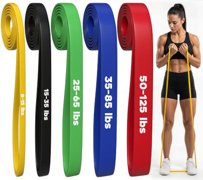 Utopia Fitness Pull Up Bands, Pull Up Resistance Bands Set of 5, Heavy Duty Pull Up Assistance Bands 8-125 lbs, Resistance Bands for Working Out, Strength Training, Physical Therapy for Men & Women