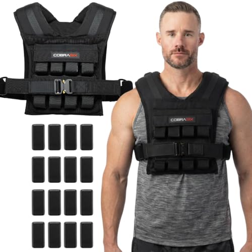 Weighted Vest for Men | Adjustable Weight Vest with Removable Iron Weights | Heavy Duty Workout Vests for Walking, Running, CrossFit, Strength Training, Rucking & Calisthenics | 35lbs & 44lbs