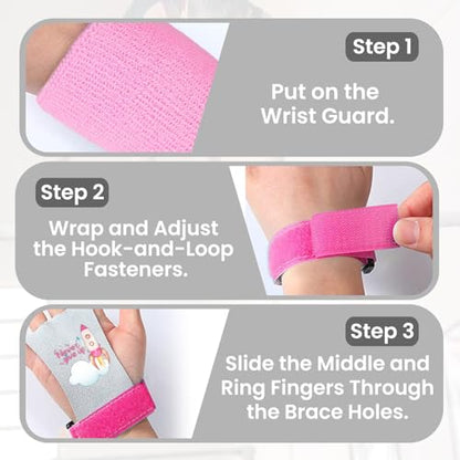 Amrta Gymnastics Grips with Wristbands for Girls 2 Pair - color: Pony&Never Give Up, size: X-Small