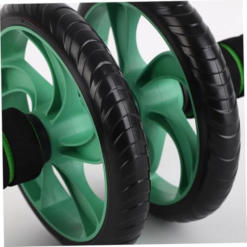 Dual-wheel Ab Roller for Core Strength with Non-slip Handles Stable Abdominal Exercise Device for Weight Loss and Fitness Training Lightweight Home Gym Equipment in Green