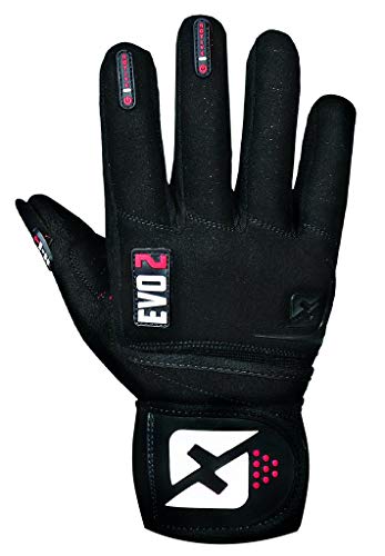 skott Evo 2 Weightlifting Gloves with Integrated Wrist Wrap Support-Double Stitching for Extra Durability-Get Ripped with The Best Body Building Fitness and Exercise Accessories - color: Black/Long, size: XX-Large