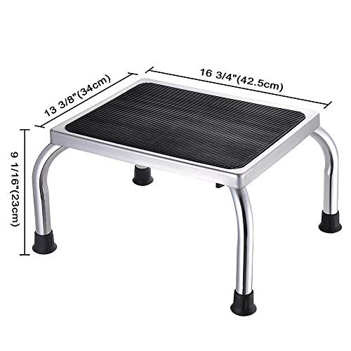 Non-Slip Step Stool Steel Frame Safety Footstool Platform Support 500lbs