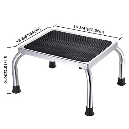 Non-Slip Step Stool Steel Frame Safety Footstool Platform Support 500lbs