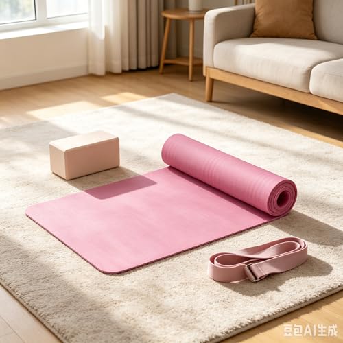 Yoga Mat Thick 1/5" Thick Non Slip Anti-Tear High Density Exercise Mat with Carrying Strap Large Yoga Mat for Floor, Gym, Fitness, Pilates, Stretching, Home Yoga, Workouts - color: Black
