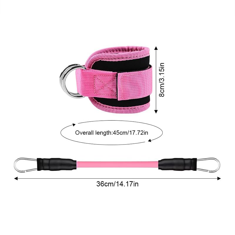 Ankle Resistance Bands with Cuffs Set, Ankle Bands for Working Out, Exercise Bands for Legs and Butt, Workout Equipment for Fitness Training, Ankle Straps for Women