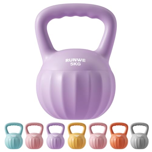 Kettlebell Weight for Women and Men (Sold in Single Not in Set) Multiple Weight & Color Options from Beginners to Pros Hand Weight Core Strength Training - color: 5kg (11 lb) Purple