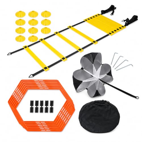Agility Ladder Training Kit, Speed Ladder & Soccer Cones, for Basketball Training - style: Speed Agility Training Set III