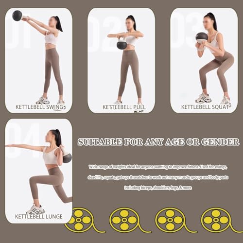 Kettlebell Weights Household Women's Fitness Soft Kettlebell, Men's Muscle Training Dumbbell, Does Not Damage The Floor Swing/Squat/Lift(Ivory white-5kg)
