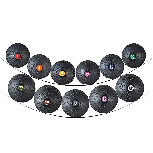 PRISP Weighted Medicine Slam Ball - Exercise Ball with Easy Grip Textured Surface