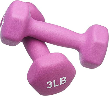FUXION Neoprene Dumbbell Hand Weights, Sets of 2 Hexagon Non-Slip Weights for Home Gym Yoga Pilates Workout - size: 3lb Pair