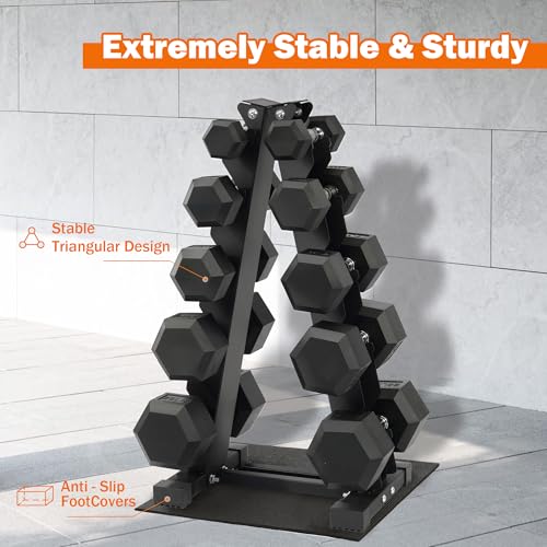 Fitvids A-Frame Dumbbell Weight Rack, Vertical Storage Rack for Dumbbells, Weight Stand Only for Home Gym Space Saver - style: A-Frame, 5-Tier