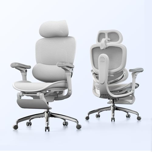 SIHOO Doro C300 Pro V2 Ergonomic Office Chair with Footrest, Grey - color: Grey, size: Pack of 1