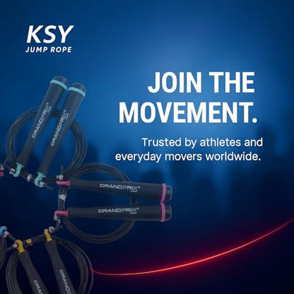 Jump Rope for Men and Women (Grand Prix Ultra Speed Series) – Adjustable Wire Rope for CrossFit, Boxing, and Fitness Training – Smooth, Fast, Tangle-Free Rotation (Made in Korea)