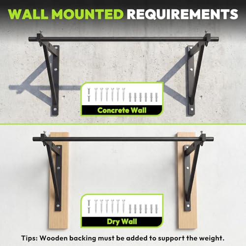 HANDBODE Wall Mounted Pull Up Bar for Doorway, 52''/36'' Chin Up Bar - color: 52” wall mounted pull up bar