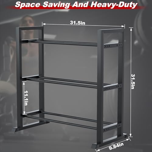 Dumbbell Rack, 2-Tier | 3-Tier Weight Rack for Home Gym, 300LB | 450LB Adjustable Dumbbell Rack Stand Only Weight Storage Rack Gym Organizer - size: 3-Tier dumbell rack