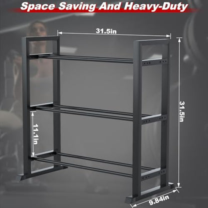 Dumbbell Rack, 2-Tier | 3-Tier Weight Rack for Home Gym, 300LB | 450LB Adjustable Dumbbell Rack Stand Only Weight Storage Rack Gym Organizer - size: 3-Tier dumbell rack