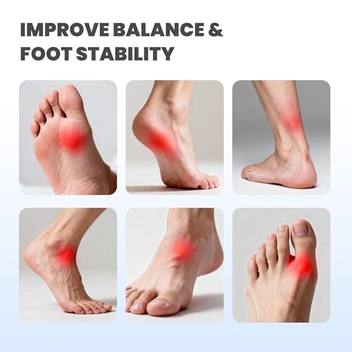 4-in-1 Cork Balance Board for Foot & Ankle Strength – Dual Half-Cylinder Trainer with Roller & Massage Ball – Non-Slip Natural Cork Stability Board for Mobility, Balance & Home Rehab Exercises