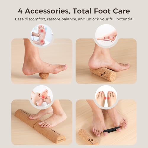 Sportneer Cork Balance Board with Storage Bag – Cork Foot Massage & Balance Trainer Set for Foot Pain Relief, Physical Therapy, Foot Strengthening & Arch Training, Improve Balance & Stability, Boost Ankle Strength