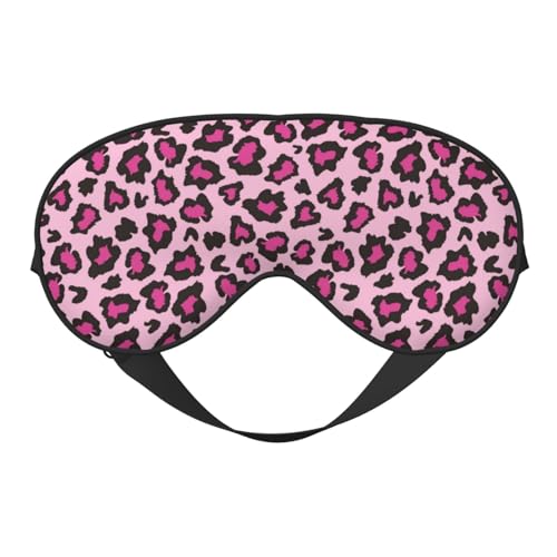 Light Pink Leopard Sleep Mask Eye Mask with Adjustable Strap Eye Sleep Shade Cover Blocks Light for Women Men Airplane Travel Nap - color: Light Pink Leopard