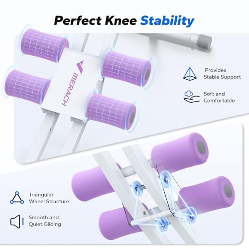 MERACH Ab Machine, Adjustable Dual Track Ab Trainer, Ab Workout Equipment - color: WHITE&PURPLE