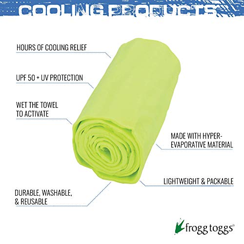 FROGG TOGGS Chilly Mini Cooling Neck Towel, 29" x 3" - color: High Vis Green: 6-pack