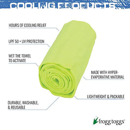 FROGG TOGGS Chilly Mini Cooling Neck Towel, 29" x 3" - color: High Vis Green: 6-pack