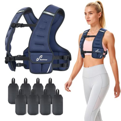 Sportneer Adjustable Weighted Vest Woman: 6-10lb/10-18lb Weighted Vests - color: Blue, size: 10-18 lbs