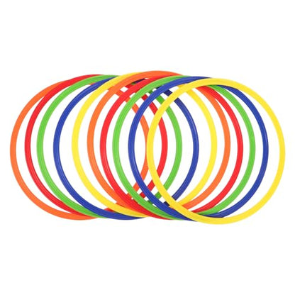 VOSAREA 10pcs Agility Training Rings 12 Inch Plastic Speed Hoops for Soccer Football Footwork Practice Portable Sport Training Circles for Athlete Exercise
