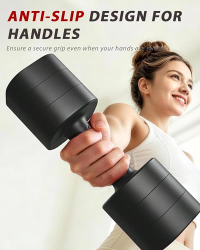 Ragebby Adjustable Dumbbell Set of 2, Weights for Men and Women at Home - color: BLACK, style: 20LB(10LB Pair)