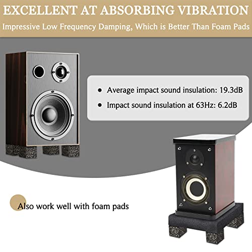 Subwoofer Isolation Pad - 4 Pcs 2 X 2 X 2 Inches Bass Reduction Floorstanding Speakers Mat Riser - Thick Large Rubber Cork Anti Vibration Pads for Heavy Machine Equipment Studio Monitor Stands