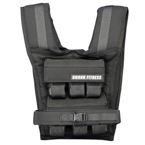 Gronk Fitness Weighted Vest | Heavy Duty Workout Vest for Men & Women | Adjustable Weight Vest for Strength Training, Calisthenics, Functional Fitness, Running & Conditioning - size: 25 LBS