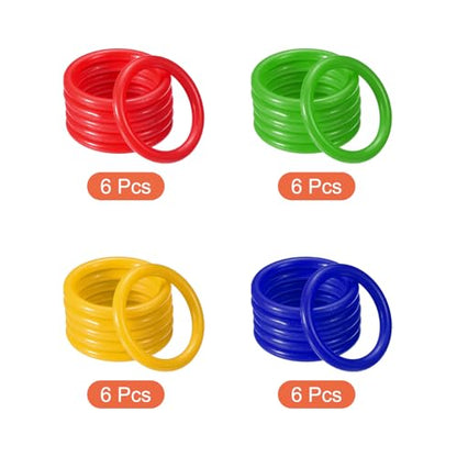 PATIKIL Carnival Ring-Toss Rings Set Plastic Hoops for Outdoor Party Favor Game Booth