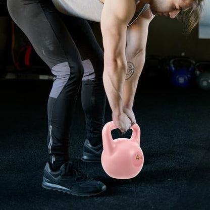 Water-fillable Kettle Bell 4kg Pink Portable Yoga Kettlebell Hand Weight for Home Fitness Training and Strength Exercise Equipment