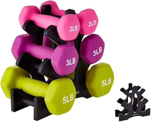 Dumbbell Rack Stand - 3 Tier Compact Weight Storage Organizer for Small Hand Weights, Neoprene & Vinyl Dumbbells - Portable Heavy Duty PP Plastic Weight Holder for Home Gym, Office, Exercise,9x8.8x3.3in (Dumbbells Not Included)