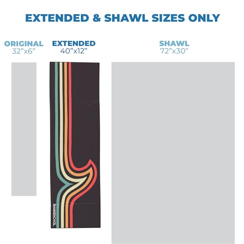 Extended Size Cooling Towel – Be Cool in Style - Heat Relief, Soft, Lightweight, Sun Protection, Easy Clean - Perfect for Biking, Hiking, Running, Yoga, Golf, Gardening - Retro Wave M - color: Retro Wave