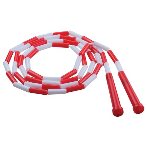 Champion Sports Plastic Segmented Jump Rope - color: Red/White (7 Feet)