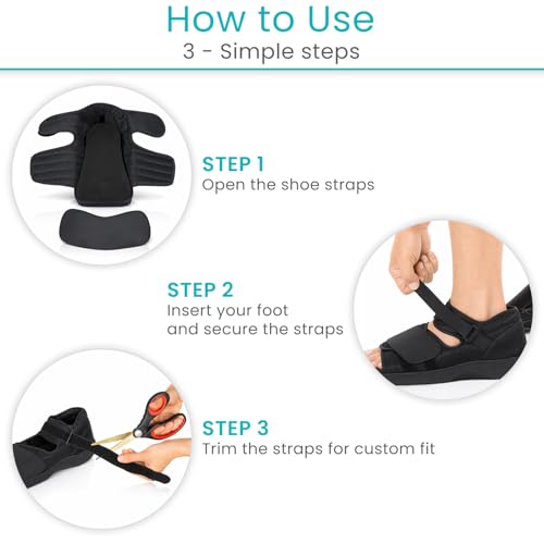 Vive Post Op Shoe - Lightweight Medical Walking Boot with Adjustable Strap - Orthopedic Recovery Cast Shoe for Post Surgery, Fractured Foot, Injured Toes, Stress Fracture, Sprains - Left or Right Foot - size: Large