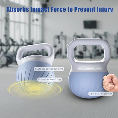 YYJO Soft Kettlebell - Shook Resistance Base Anti-Slip, Wide-Grip Handle 5/10/15 LBS Weights Strength and Safety for Women and Men Workout- Color Coded - color: 15LBS-Blue