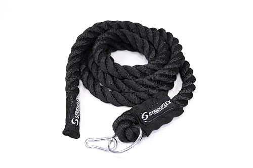 Sled Pulling Rope with Metal Ring – 1.5 Inch Heavy Duty Sled Pull Rope for Weight Sled, Gym Workout & Strength Training – Protective Nylon Sleeve – Available in 6ft to 30ft Lengths