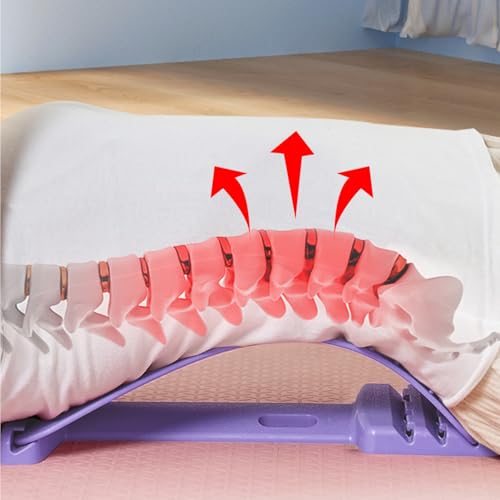 Back Cracker 4-Level Adjustable Back Stretch with Acupressure Massage Correction Spine Decompression Lumbar Support for Scoliosis Pain Relief