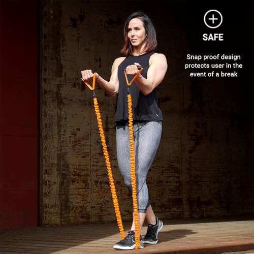 Slastix Toner Resistance Bands with Handles | Safe Sleeve Exercise Bands for Strength Training, Full Body Workouts, and Home Gym Fitness